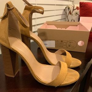 Sexy Thick Mustard Strap Heels